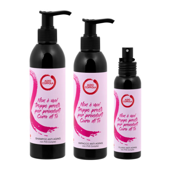 Beauty Kit AntiAging Pink Line Shampoo Impacco e Fluido